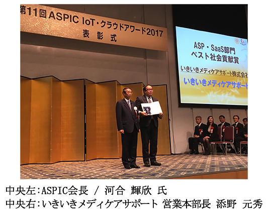 ASPIC会長：河合 輝欣 氏と、いきいきメディケアサポート 営業本部長：添野 元秀